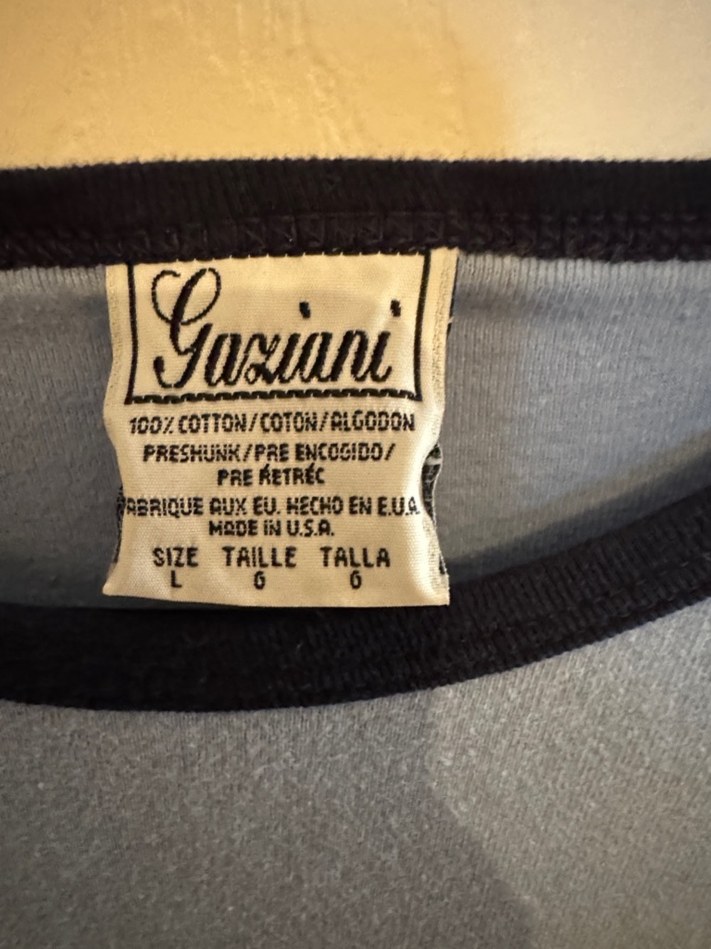 Breckenridge Raglan Baseball Tee in Light Blue and Navy (CL) - Picture 2 of 3